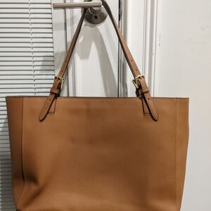 Tory Burch Brown Tan Leather Tote Bag